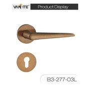 Mat crna ručka za vrata od legure cinka za spavaću sobu s bravom